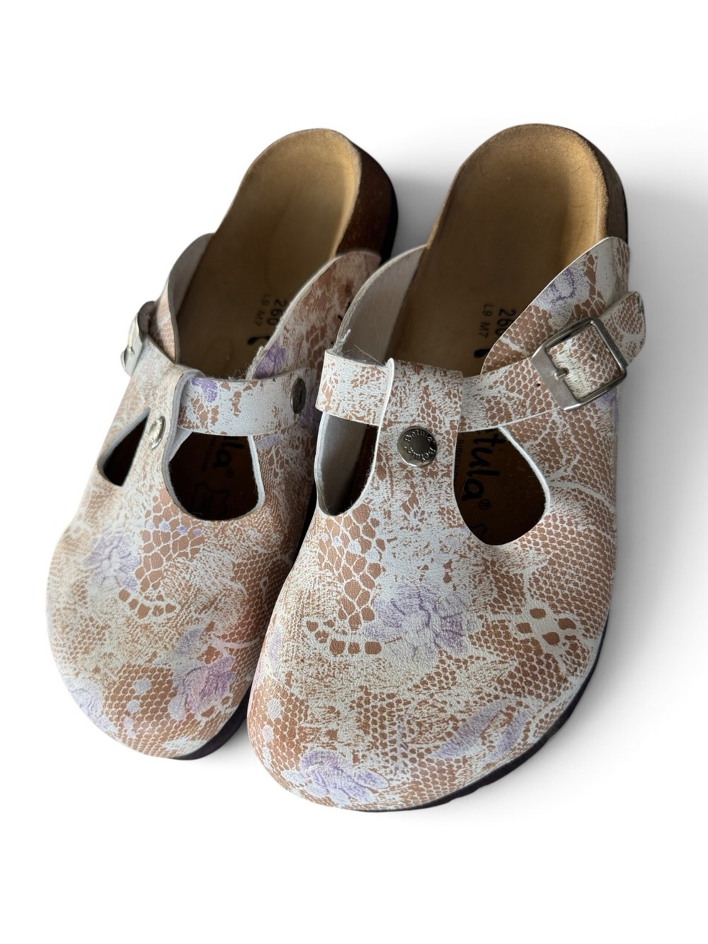 Betula Birkenstock Vintage Floral Lace Clog Size 9 Narrow